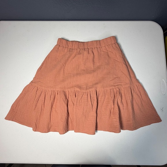 Listicle Dresses & Skirts - Listicle Textured Tiered Skirt S Dusty Rose Elastic Waist LSET086